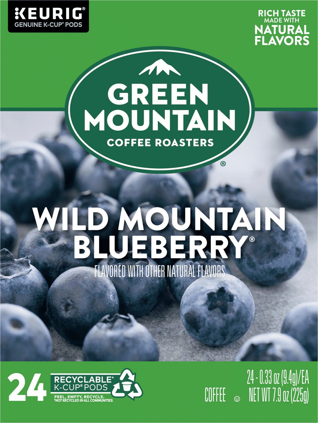 Green Mountain Wild Mountain Blueberry Coffee K-Cups 24 Each