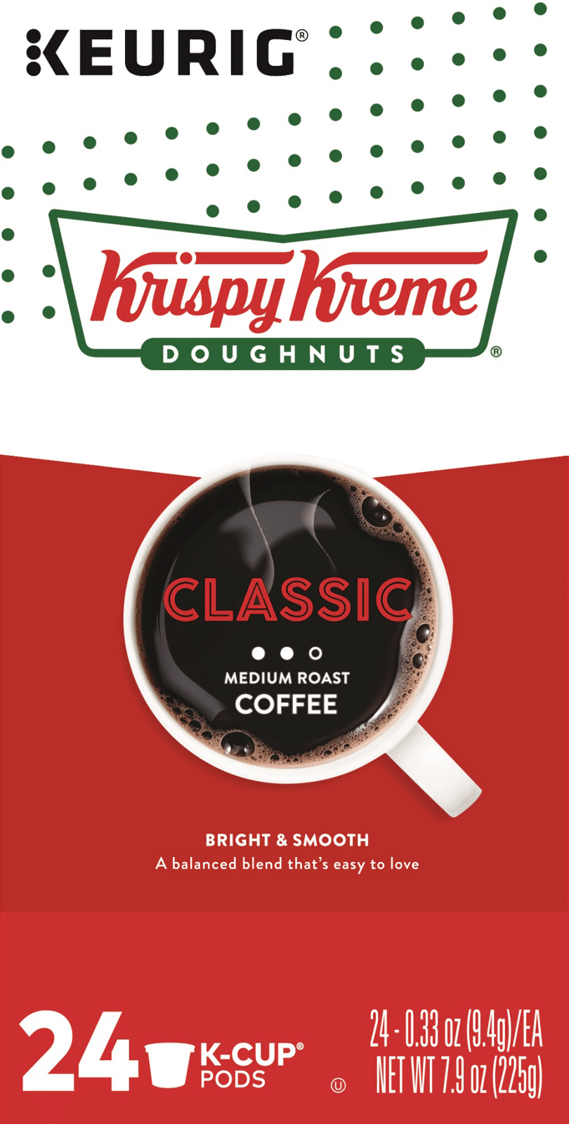 Krispy Kreme Coffee 24 Ea Coffee, Medium Roast, Classic, K-Cup Pods