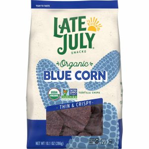 Late July Tortilla Chips Thin & Crispy  Blue Corn Organic