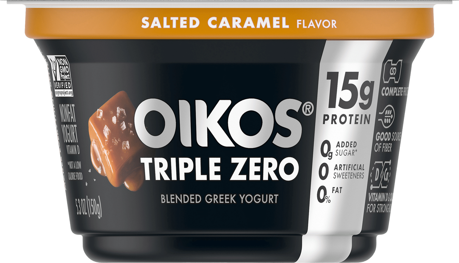 Oikos Triple Zero Blended Greek Nonfat Yogurt Salted Caramel