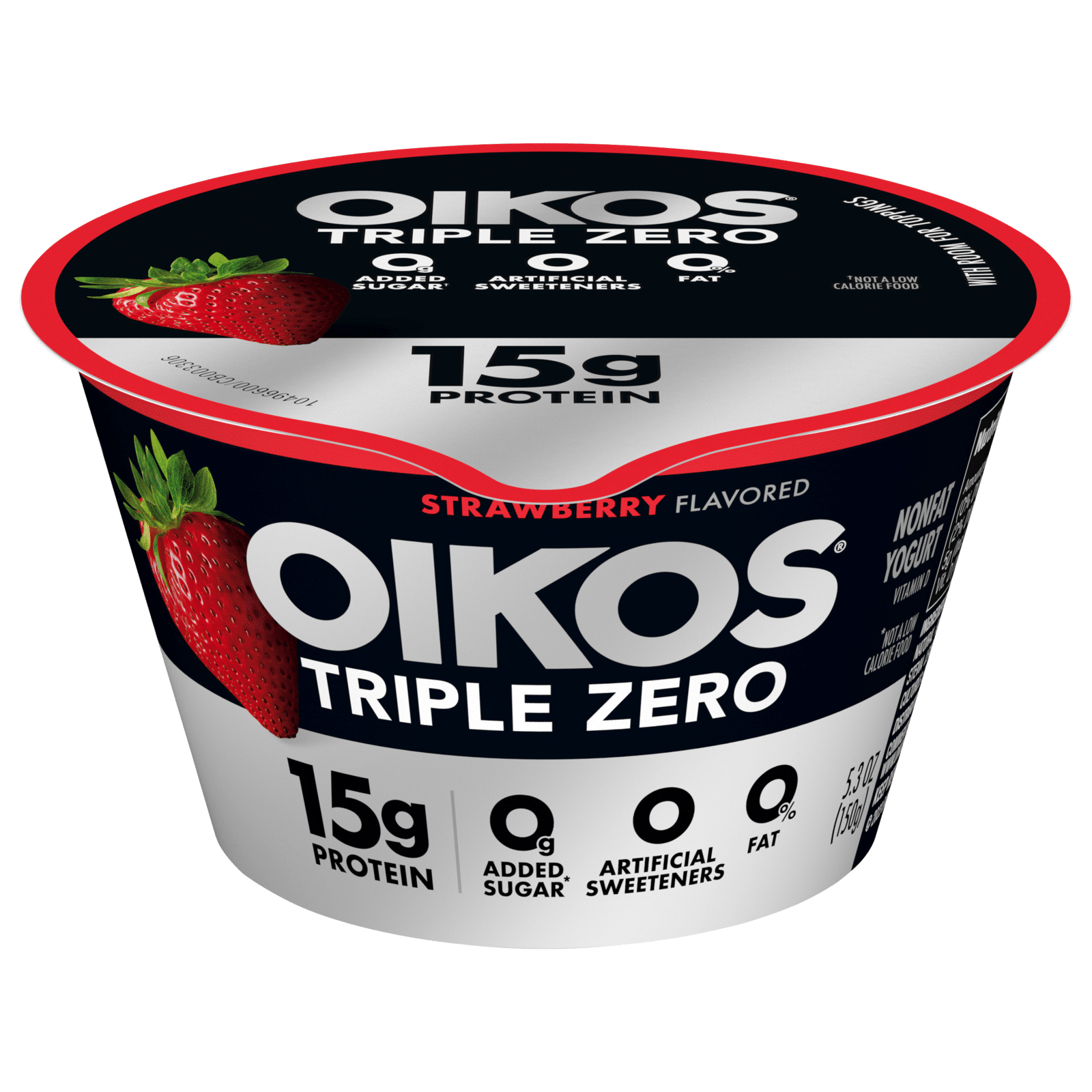 Oikos Triple Zero Blended Greek Nonfat Yogurt Strawberry