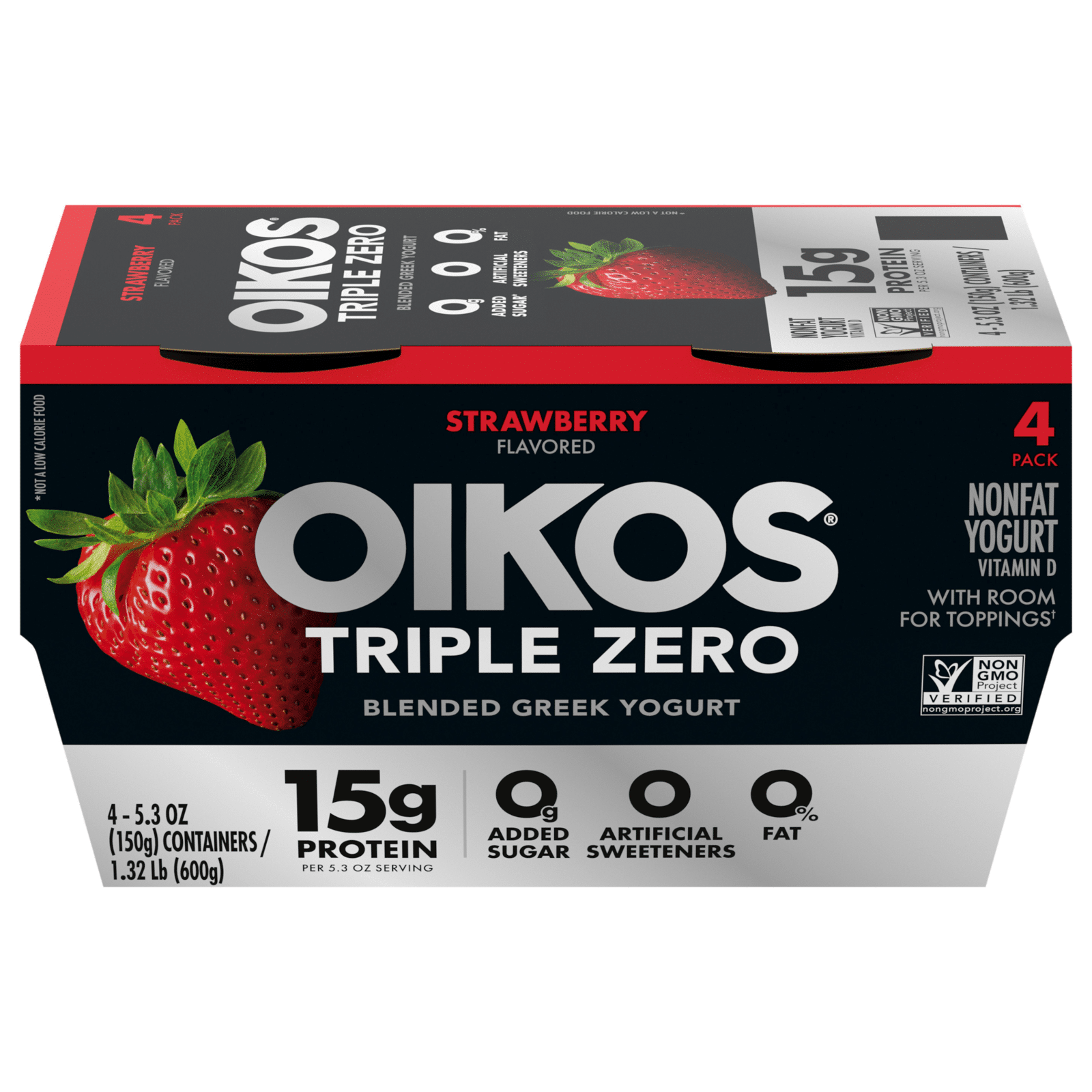 Oikos Triple Zero Blended Greek Yogurt Strawberry