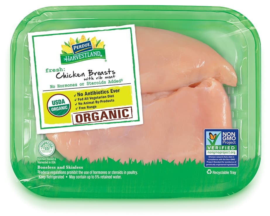 PERDUE Harvestland Organic Fresh Boneless Skinless Chicken Breasts