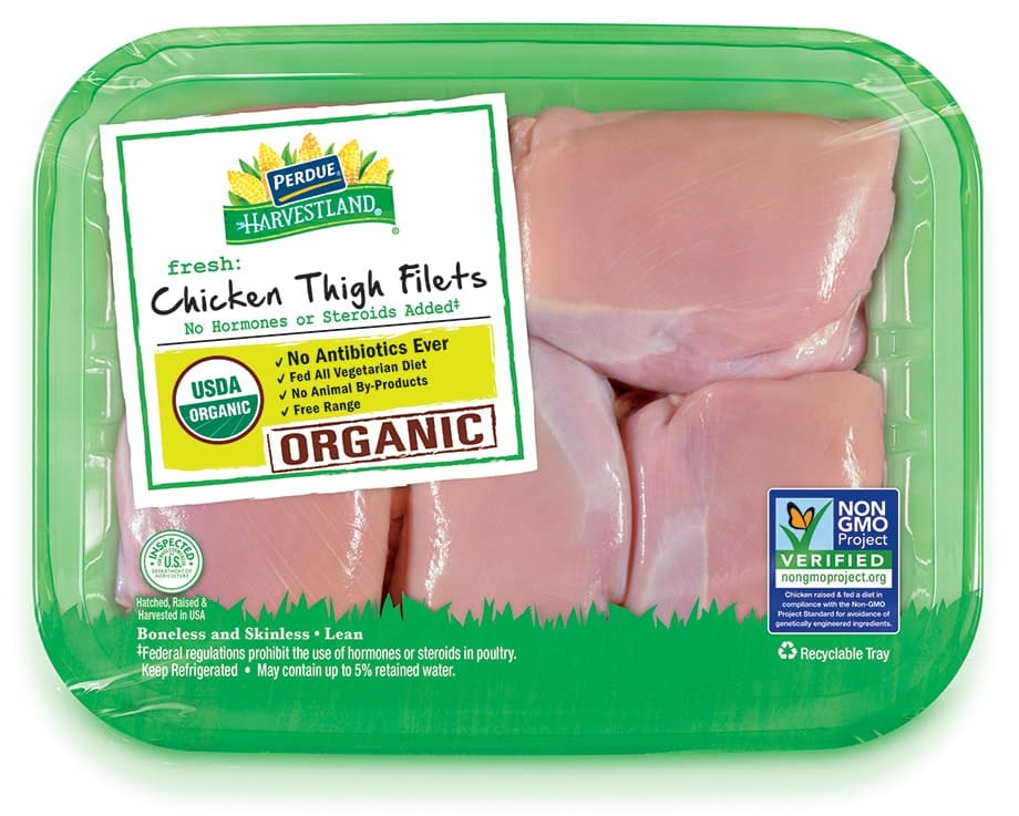PERDUE Harvestland Organic Fresh Boneless Skinless Chicken Thighs