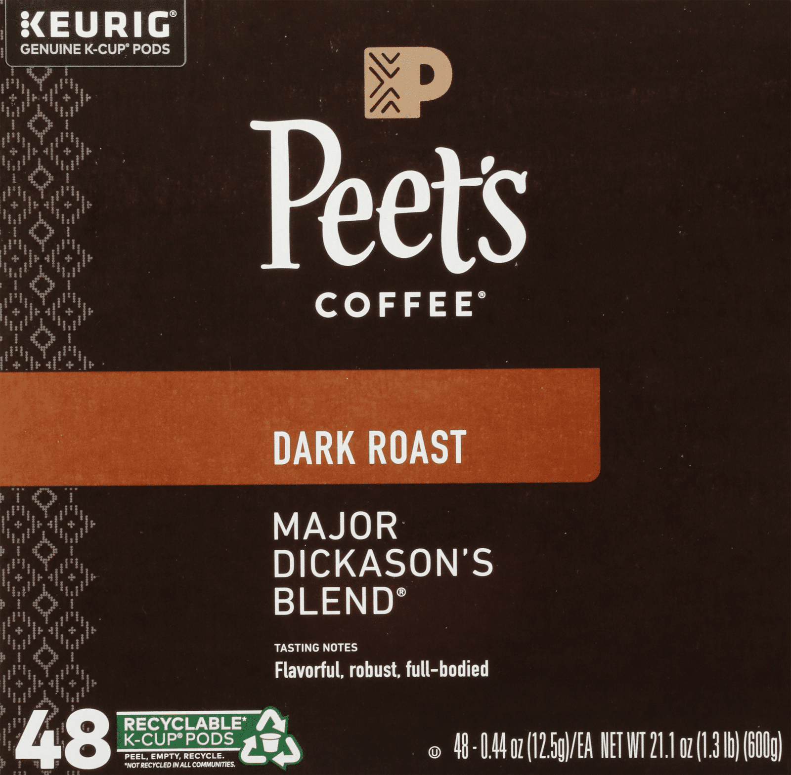Keurig K-Cup Peet's Coffee Dark Roast Major Dickason's Blend 48 Each