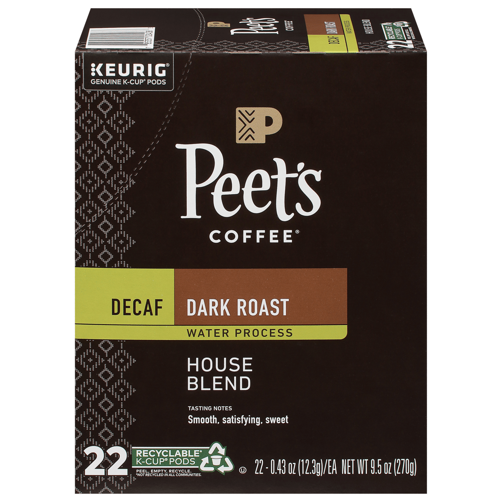 Peet's Coffee  Dark Roast  Decaf Coffee K-Cup Pods