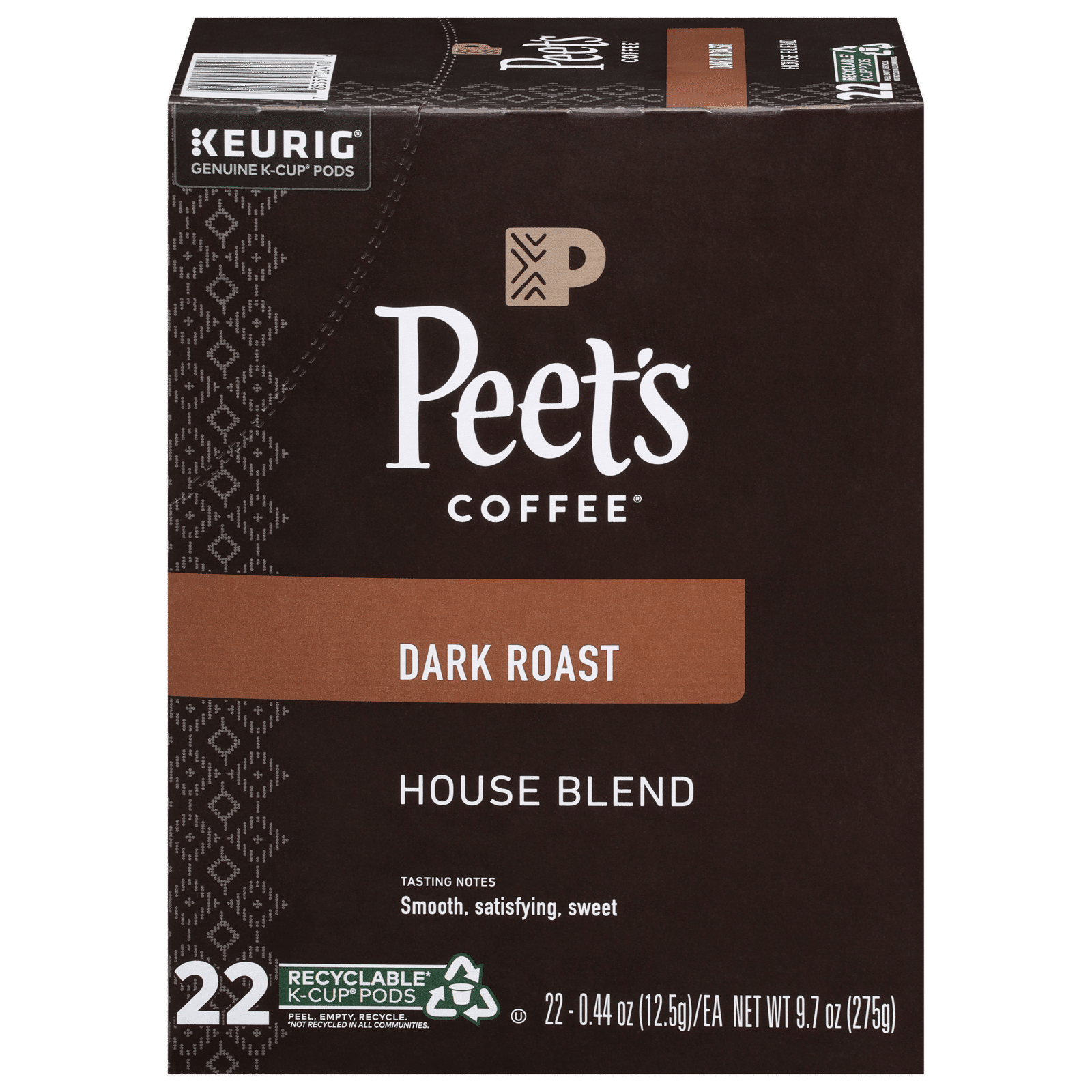 Peet's Coffee K-Cup Pods Dark Roast House Blend Coffee