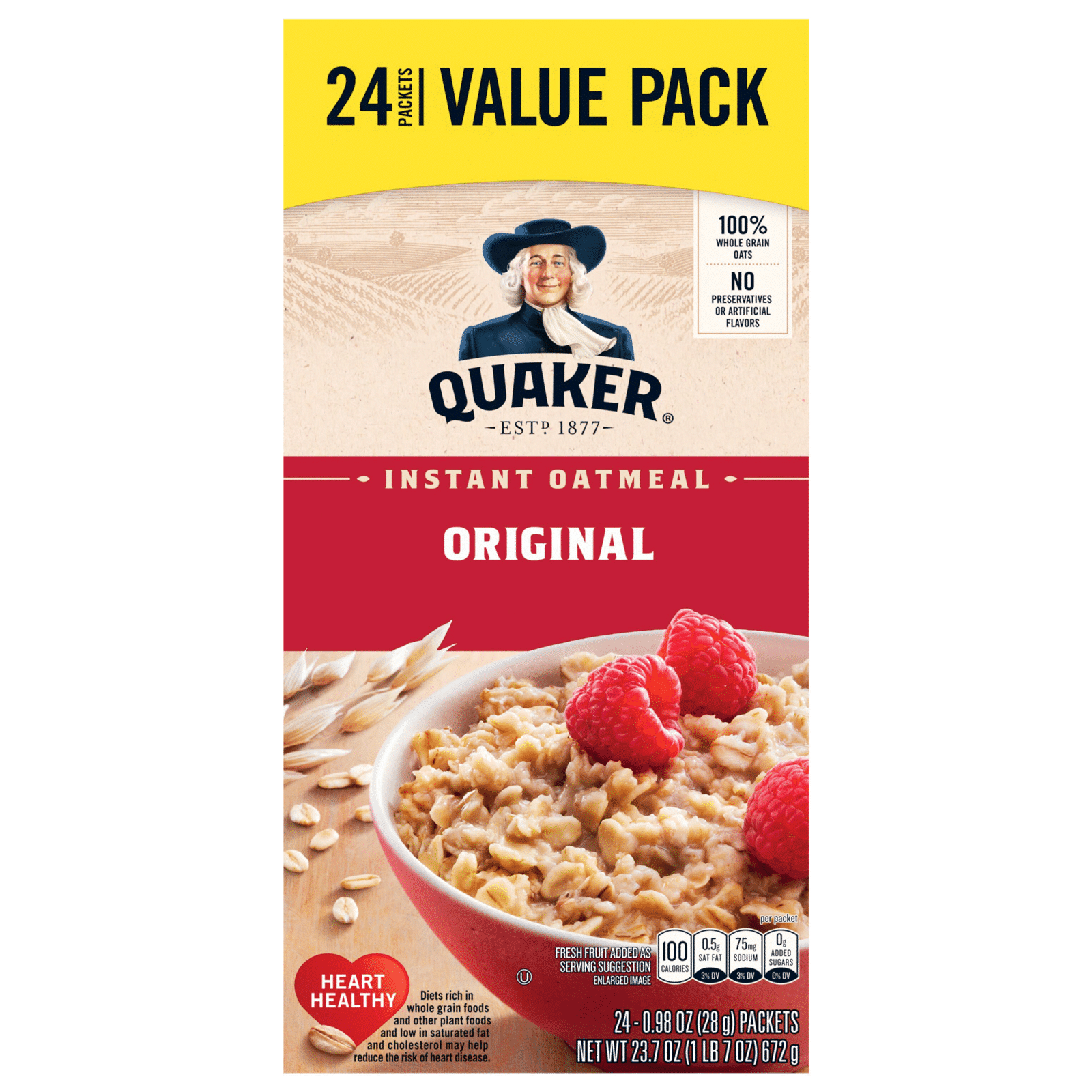 Quaker Original Instant Oatmeal Value Pack 24 Ea