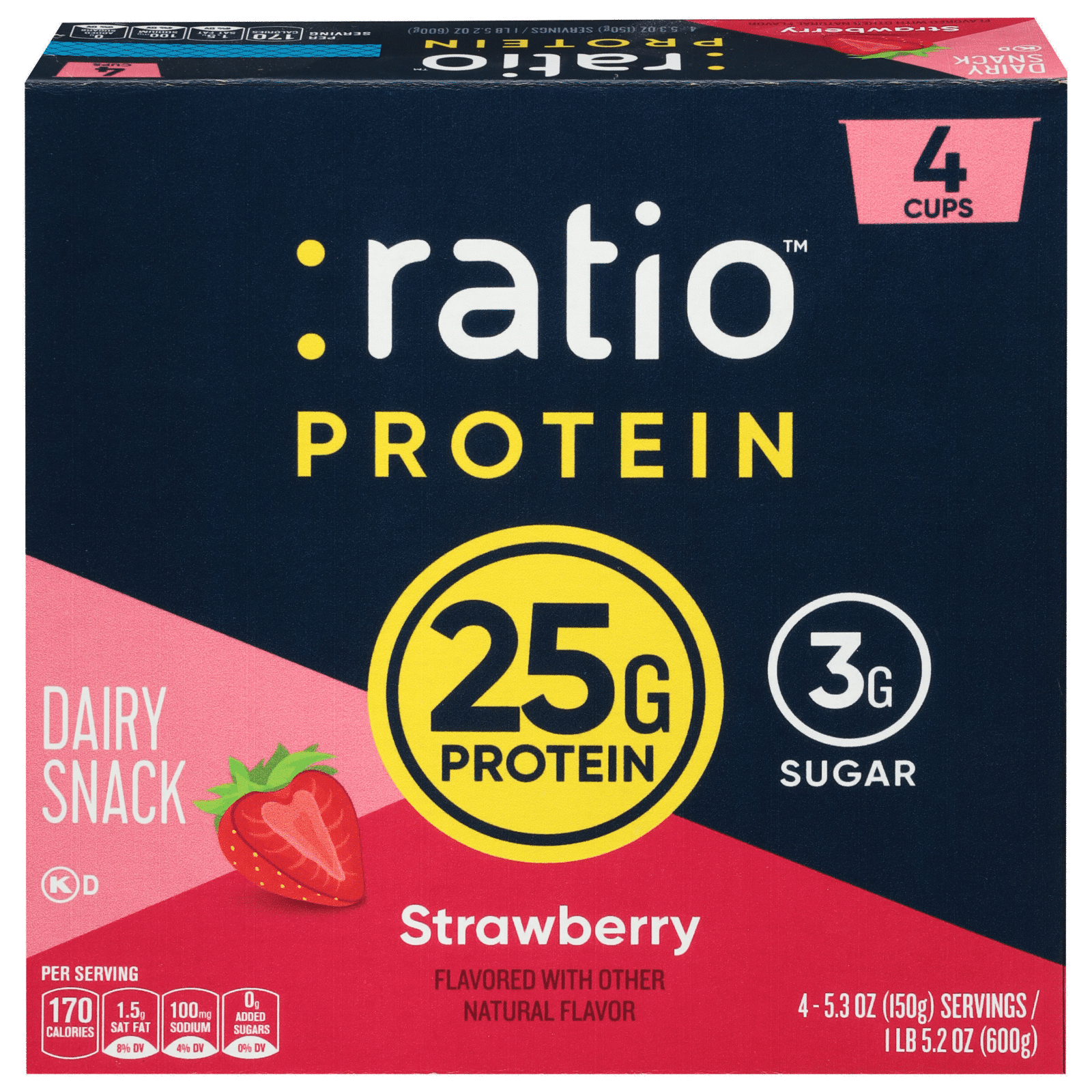 Ratio Protein Strawberry Dairy Snack