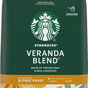 Starbucks Blonde Roast Ground Coffee Veranda Blend 100% Arabica