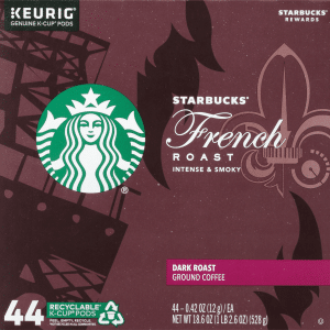 Starbucks K-Cup Pods Dark Roast Ground French Roast Coffee 44 ea