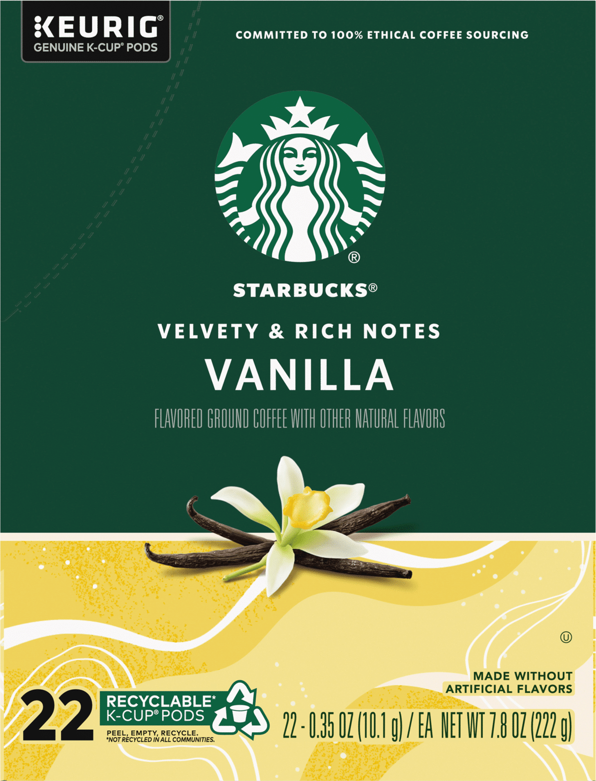 Starbucks Vanilla K Cups 22 Ea