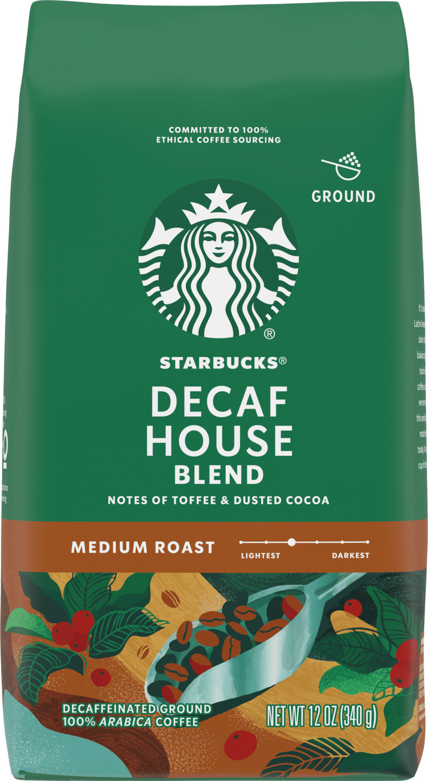 Starbucks House Blend Medium Roast Ground Coffee Decaffeinated