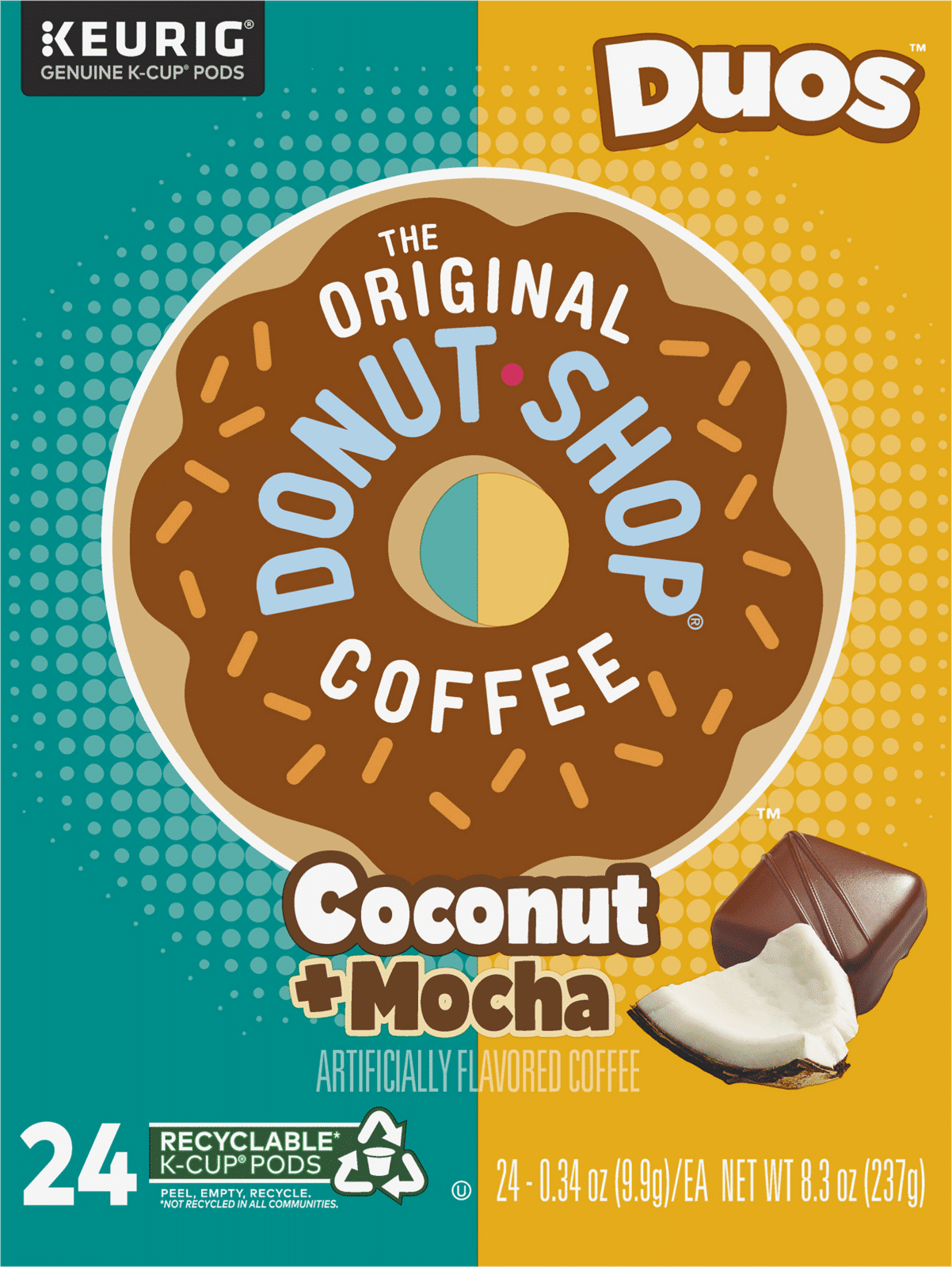 The Original Donut Shop Duos Coconut + Mocha Keurig Single-Serve K-Cup Pods, Medium Roast Coffee