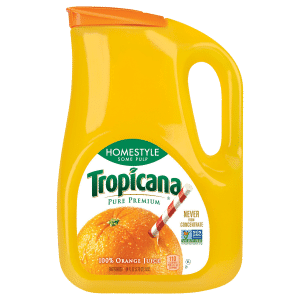 Tropicana 100% Orange Juice Homestyle Some Pulp