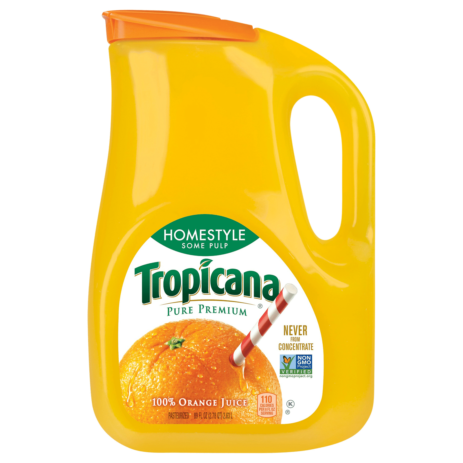 Tropicana 100% Orange Juice Homestyle Some Pulp