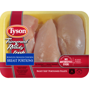 Tyson Trimmed & Ready Fresh Boneless Skinless Chicken Breast Portions