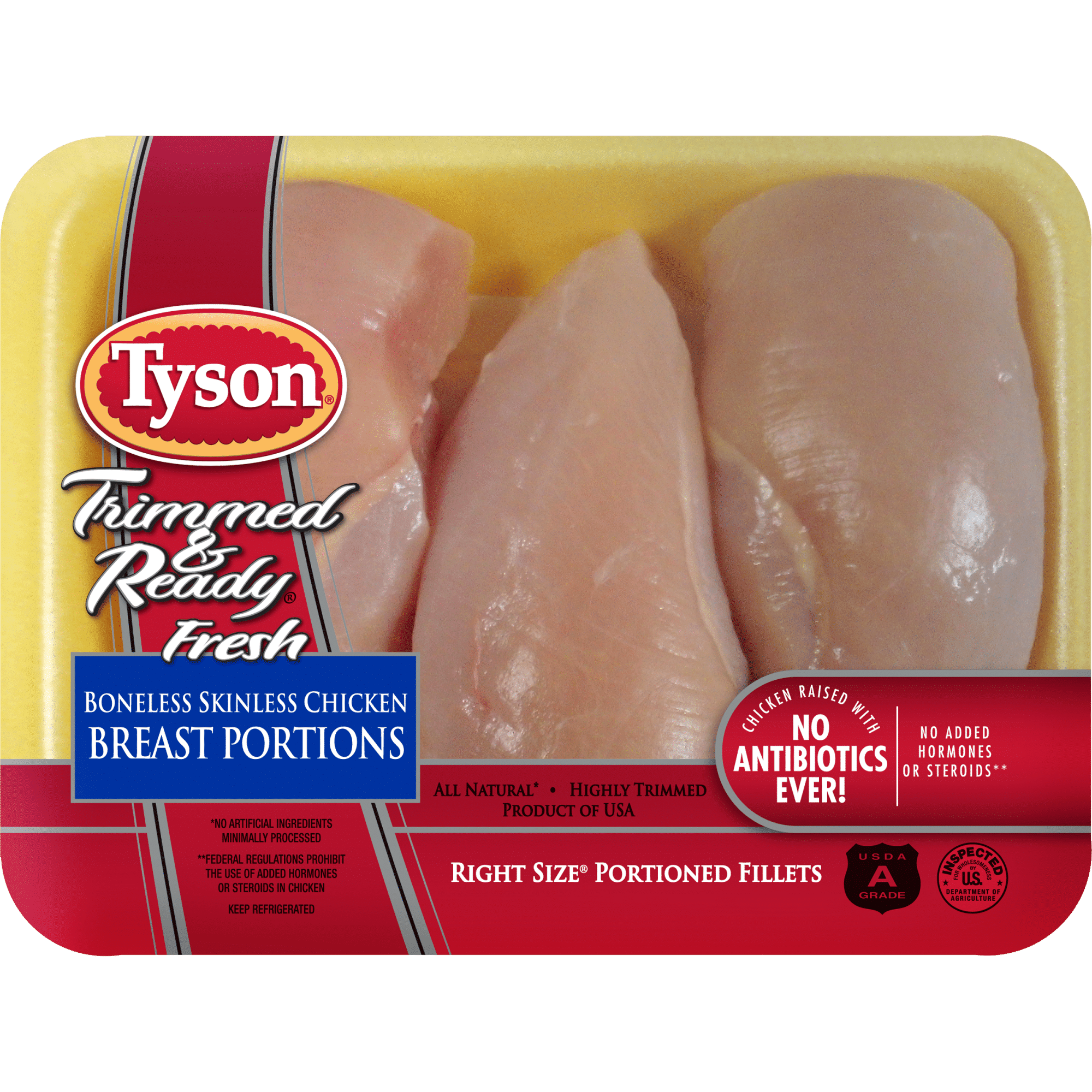 Tyson Trimmed & Ready Fresh Boneless Skinless Chicken Breast Portions