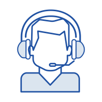 Drawing of a person wearing a headset